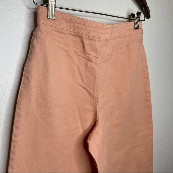 Tu Women’s 8R Denim Wide Leg Crop Pant Frayed Hem Pastel Orange Sherbert Spring - Picture 7 of 10